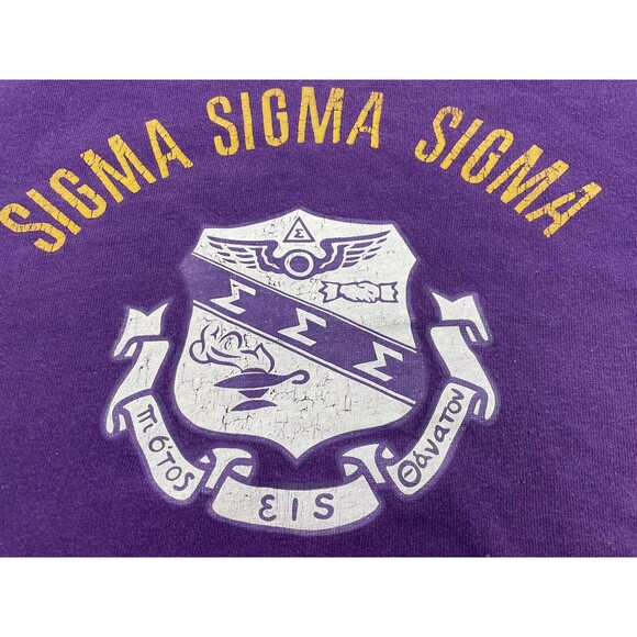 Vintage 70s Sigma Sigma Sigma Sorority Single Stitch Shirt Men’s Medium Purple - Picture 4 of 11